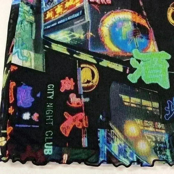 Forever 21 Black Multicolored mini skirt cute for clubbing - Picture 6 of 6